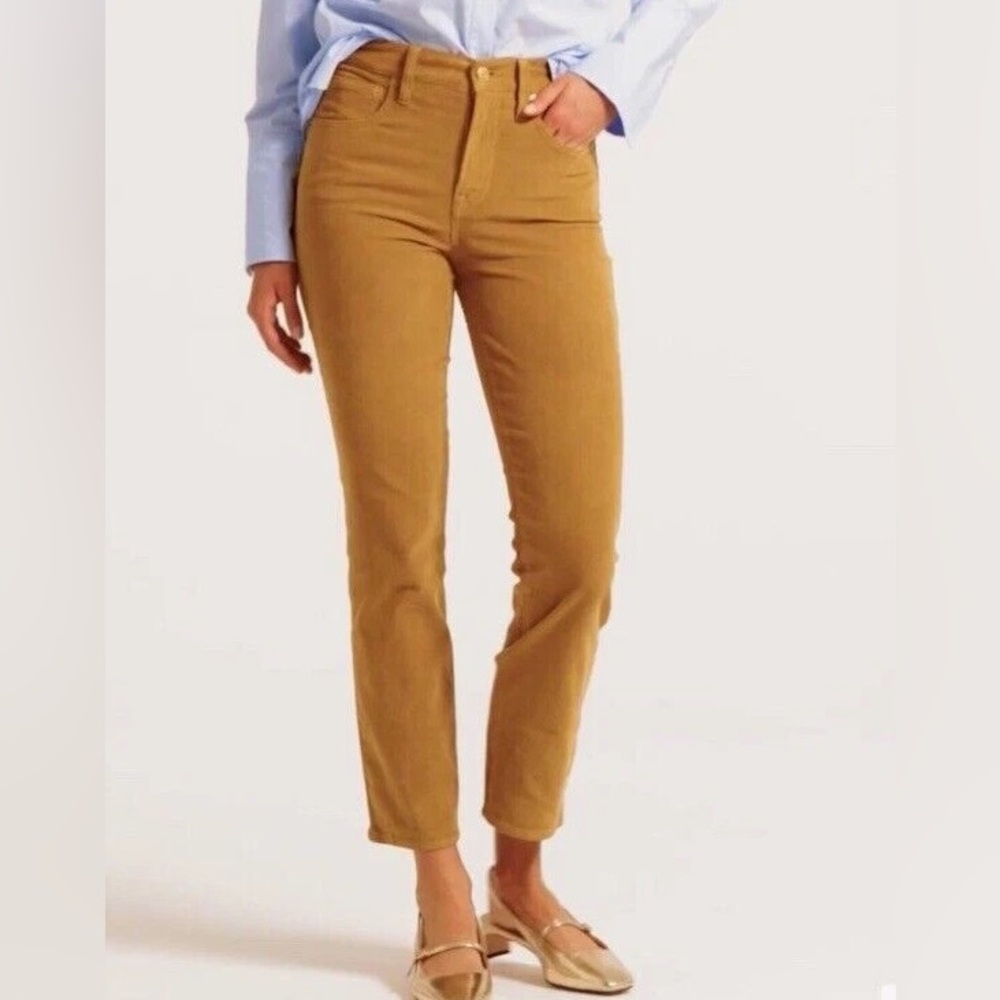 J. Crew Vintage Slim Straight Camel Stretch Corduroy Pants Size 24
